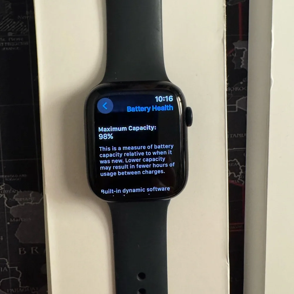 Smartwatch with Black Band and Charger - Picture 2 of 2